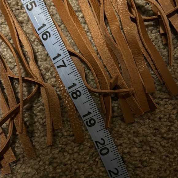 Brown Leather Fringe Belt - Picture 7 of 9